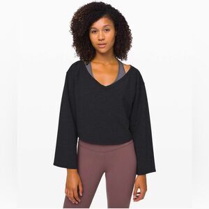 Lululemon XS / S Show Your Depth Long Sleeve Top Sweatshirt Crop Charcoal Gray
